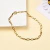 304 Stainless Steel Oval Link Chain Necklaces NJEW-JN03417-01-5