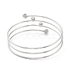 304 Stainless Steel Triple Loops Wire Wrap Bangle BJEW-K227-02P-3