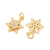 Brass Micro Pave Cubic Zirconia Charms KK-F927-09A-G-2