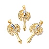 Axe Shapes Rack Plating Brass Cubic Zirconia Pendants KK-K385-076G-2
