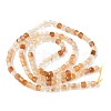 Natural Yellow Rabbit Fur Rutilated Quartz Beads Strands G-L622-A01-3x3mm-3