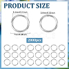 2000Pcs 304 Stainless Steel Jump Rings STAS-ME0003-49-2