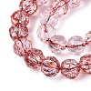 Crackle Transparent Glass Beads Strands GLAA-N063-10mm-14-4