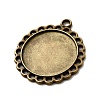 Tibetan Style Pendant Cabochon Settings TIBE-21668-AB-NR-2