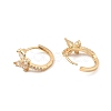 Brass Micro Pave Cubic Zirconia Hoop Earring EJEW-D078-52KCG-2