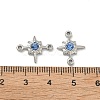 304 Stainless Steel Aquamarine Rhinestone Connector Charms STAS-L308-03B-P-3
