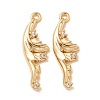 Brass Micro Pave Clear Cubic Zirconia Pendants KK-K378-18G-1