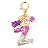 Alloy Resin Heart Keychains KEYC-TADJ0002-01G-Z-1