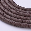 Flat Round Handmade Polymer Clay Beads CLAY-R067-6.0mm-38-2