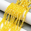 Transparent Electroplate Glass Beads Strands GLAA-F029-4mm-C22-4