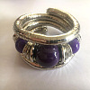 Alloy & Iron & Resin Round Beaded Bangles for Women FS-WG7222A-16-1