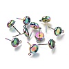 Ion Plating(IP) 304 Stainless Steel Stud Earring Settings STAS-I161-01B-M-1