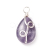 3Pcs 3 Styles Natural Mixed Stone Pendants PALLOY-JF01750-2