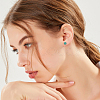 3 Pairs 3 Styles Natural Green Aventurine Round Stud Earrings with 925 Sterling Silver Pins EJEW-FI0002-16-5