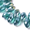 Electroplate Glass Faceted Teardrop Beads Strands EGLA-D014-34-3