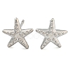 Non-Tarnish Starfish 304 Stainless Steel Ear Studs for Women EJEW-P291-02P-1
