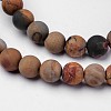 Natural Polychrome Jasper/Picasso Stone/Picasso Jasper Beads Strands G-D809-03-6mm-3