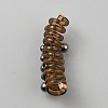 TPU & Zinc Alloy Rose Flower Braided Phone Cord Hair Ties OHAR-WH0014-09B-1