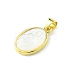 Rack Plating Brass Pave Natural Shell Pendants KK-A204-01A-01G-2