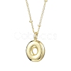 1Pc Initial Letter Brass Pendant Necklaces NJEW-YW0001-24O-1