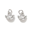 Brass Pave Clear Cubic Zirconia Charms CU-CBA6E4E-19P-E-1