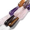 Natural Amethyst & Rose Quartz & Tiger Eye & Quartz Crystal & Green Aventurine & Carnelian Beads Strands G-P528-H09-01-1