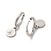 Crystal Rhinestone Flat Round with Star Dangle Stud Earrings EJEW-P219-21P-2