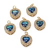 Brass Micro Pave Cubic Zirconia Pendants KK-G404-A-01-2