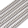 Tarnish Resistant 3.28 Feet 201 Stainless Steel Cuban Link Chains X-CHS-L017-17D-1