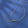 Brassl Twisted Bar Link Chain Necklaces for Men Women NJEW-G160-15G-1
