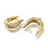 Rack Plating Brass Micro Pave Cubic Zirconia Hoop Earring Findings EJEW-H143-07G-2
