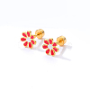 Real 18K Gold Plated 201 Stainless Steel Stud Earrings for Women TL9676-4-1