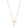 304 Stainless Steel Letter Pendant Necklaces NJEW-LP0001-52J-G-1