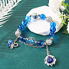 Glass & Alloy Rhinestone Beads Bracelets BJEW-TA00544-7