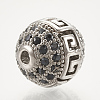 Brass Micro Pave Cubic Zirconia Beads ZIRC-S061-54P-2