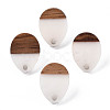 Resin & Walnut Wood Stud Earring Findings MAK-N032-006A-H01-2
