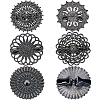 1Set Flat Round Alloy Shawls and Capes Buckles FIND-GF0008-08B-1