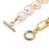 Natural Baroque Pearl Keshi Pearl Beaded Bracelets BJEW-JB05317-5