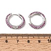 Brass Micro Pave Cubic Zirconia Hoop Earrings KK-CBA8324-24P-02-5