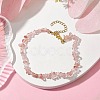 Cherry Quartz Glass Anklets AJEW-AN00592-05-2