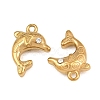 304 Stainless Steel with Crystal Rhinestone Charms RB-CBABFDA-11G-G-2