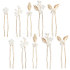 Alloy with Plastic Beads Hair Sticks for Women Girls OHAR-WH20010-08G-1