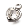 304 Stainless Steel with Rhinestone Pendants STAS-Q346-01P-10-3