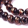 Handmade Gold Foil Lampwork Beads Strands FOIL-L016-B06-2