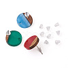 Resin & Walnut Wood Stud Earring Findings MAK-CD0001-06-4