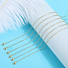 6Pcs Brass Cable Chain Necklaces Set for Men Women KK-BBC0009-65-4