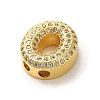 Brass Micro Pave Clear Cubic Zirconia Charms ZIRC-C009-01G-O-2