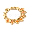 4Pcs Glass Seed Beaded Flower Pendants PALLOY-MZ01237-4
