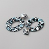 Acrylic Hollow Oval Dangle Stud Earrings with Steel Iron Pins for Women EJEW-WH0047-74A-2