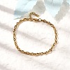 304 Stainless Steel Coffee Bean Chain Bracelets for Women BJEW-B140-01A-G-3